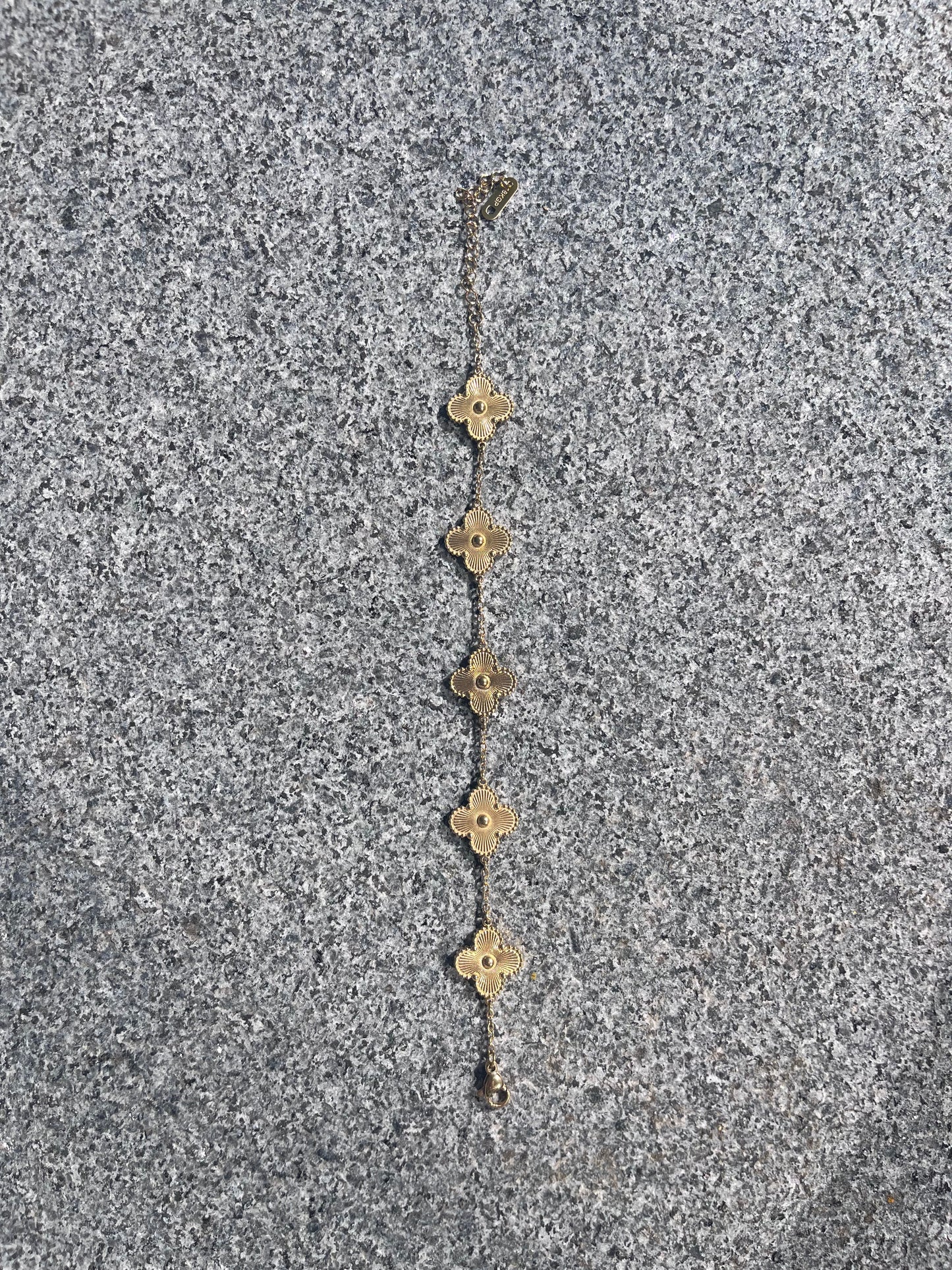 Firkløver armbånd 18K guldbelagt (Nr. 063 + 066)