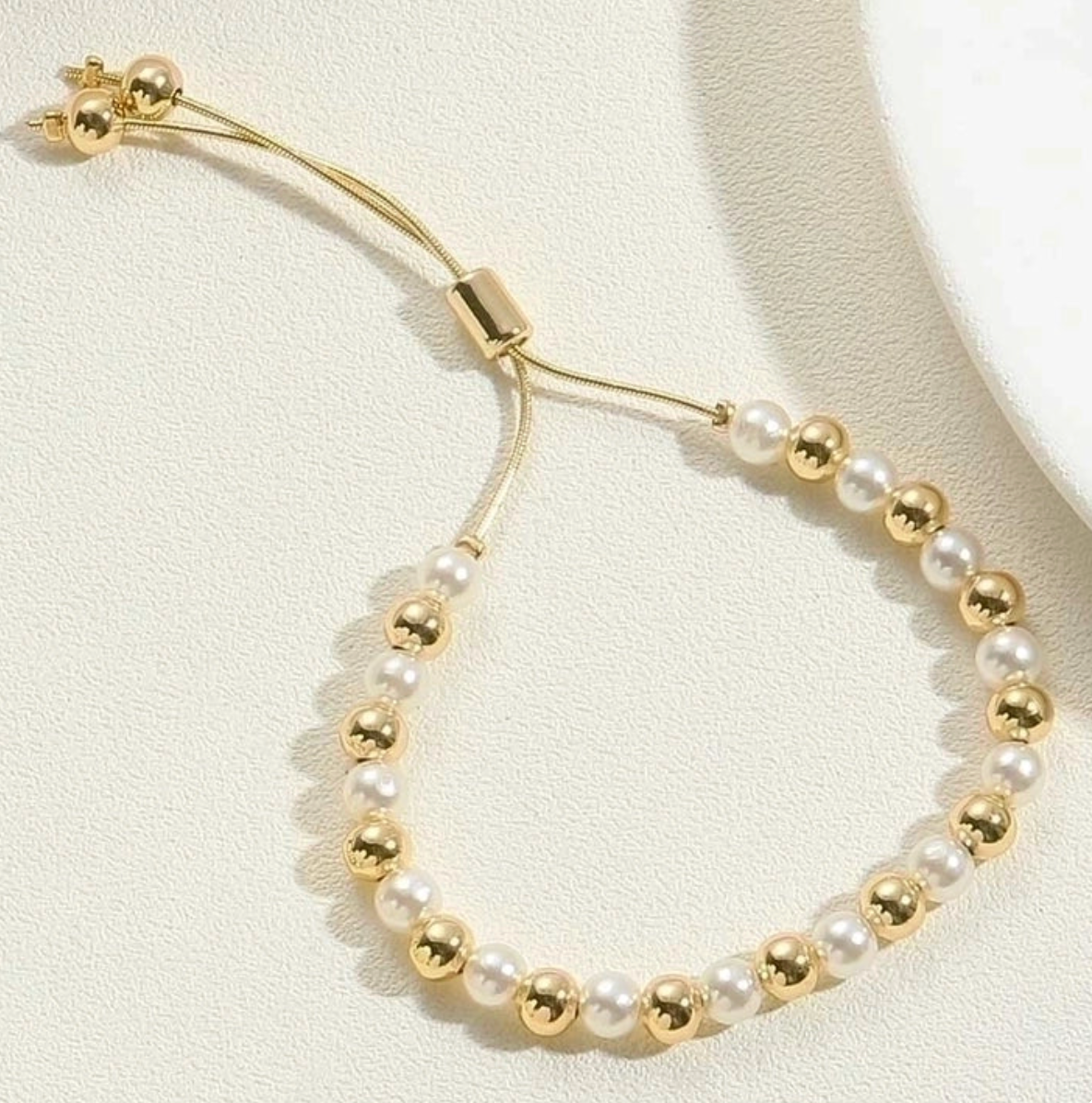 Golden peal armbånd 14K guldbelægning (Nr. 046 + 047)