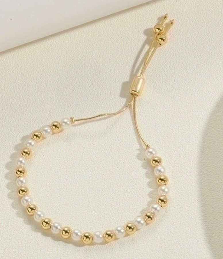 Golden peal armbånd 14K guldbelægning (Nr. 046 + 047)