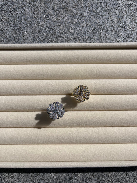Diamant hjerte ring 18K guldbelagt (Nr. 007 + 008)