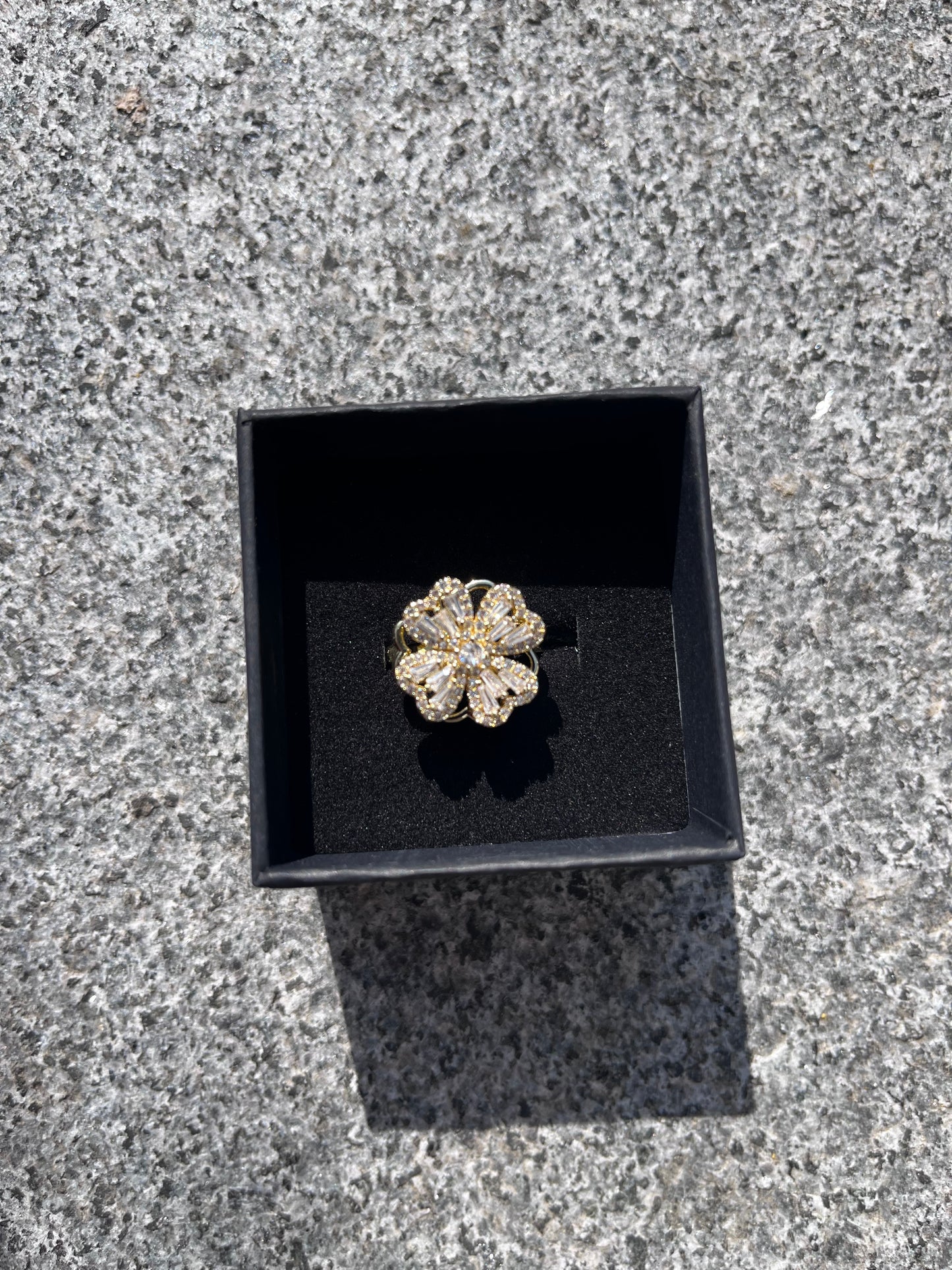 Diamant hjerte ring 18K guldbelagt (Nr. 007 + 008)